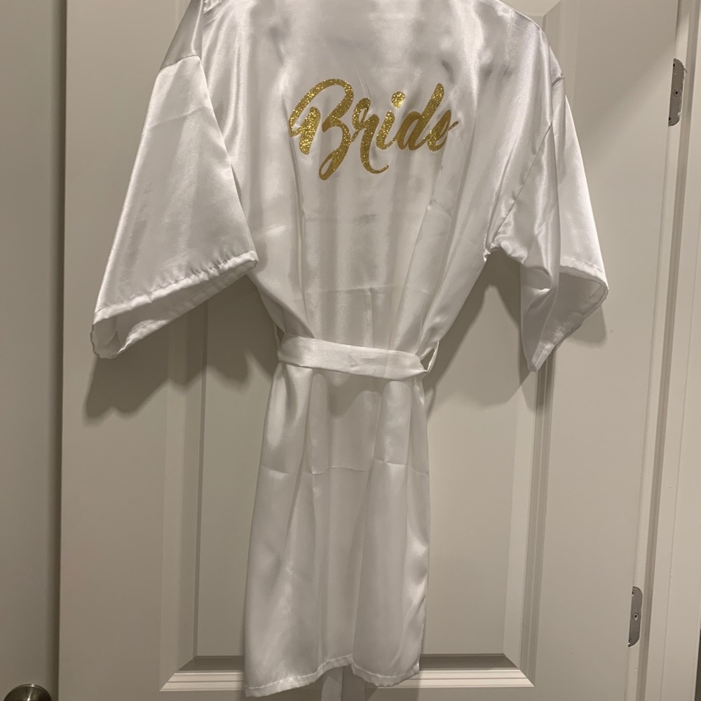 SILK ROBE: White Bride Robe